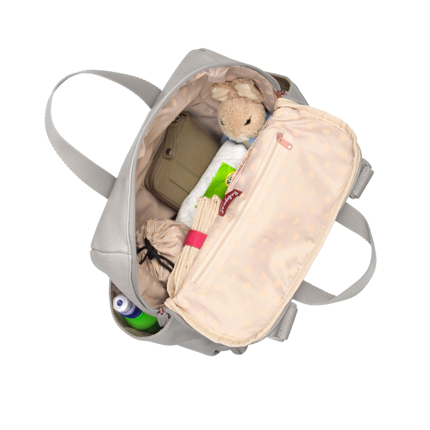 babymel robyn convertible backpack vegan leather pale grey Babymel Robyn Convertible Nappy Bag - Faux Leather Grey