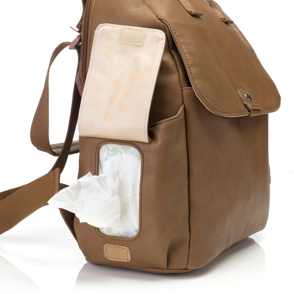 Robyn Convertible Nappy Bag - Faux Leather Tan