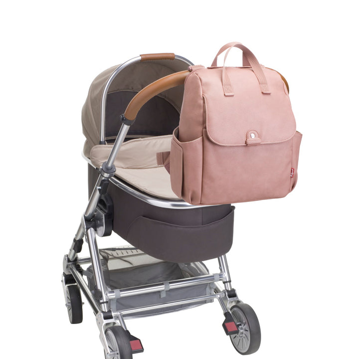 babymel leather diaper backpack Babymel Robyn Convertible Nappy Bag - Faux Leather Pink