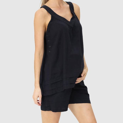 Maternity Tencel Summer Shorts - Black (Extra Small)