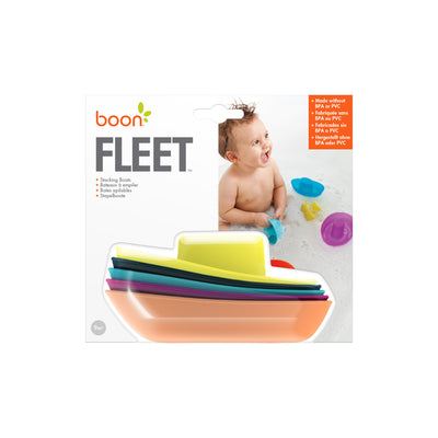 FLEET Stacking Boats 5pc - Bath Toy - Navy/Yellow