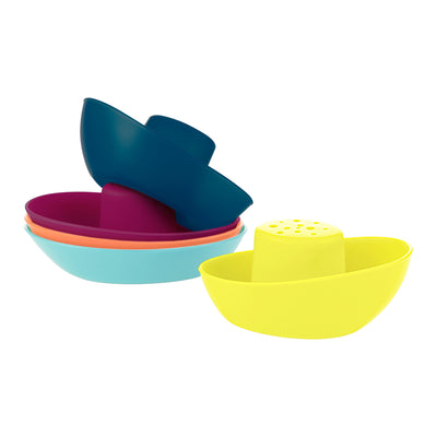 FLEET Stacking Boats 5pc - Bath Toy - Navy/Yellow