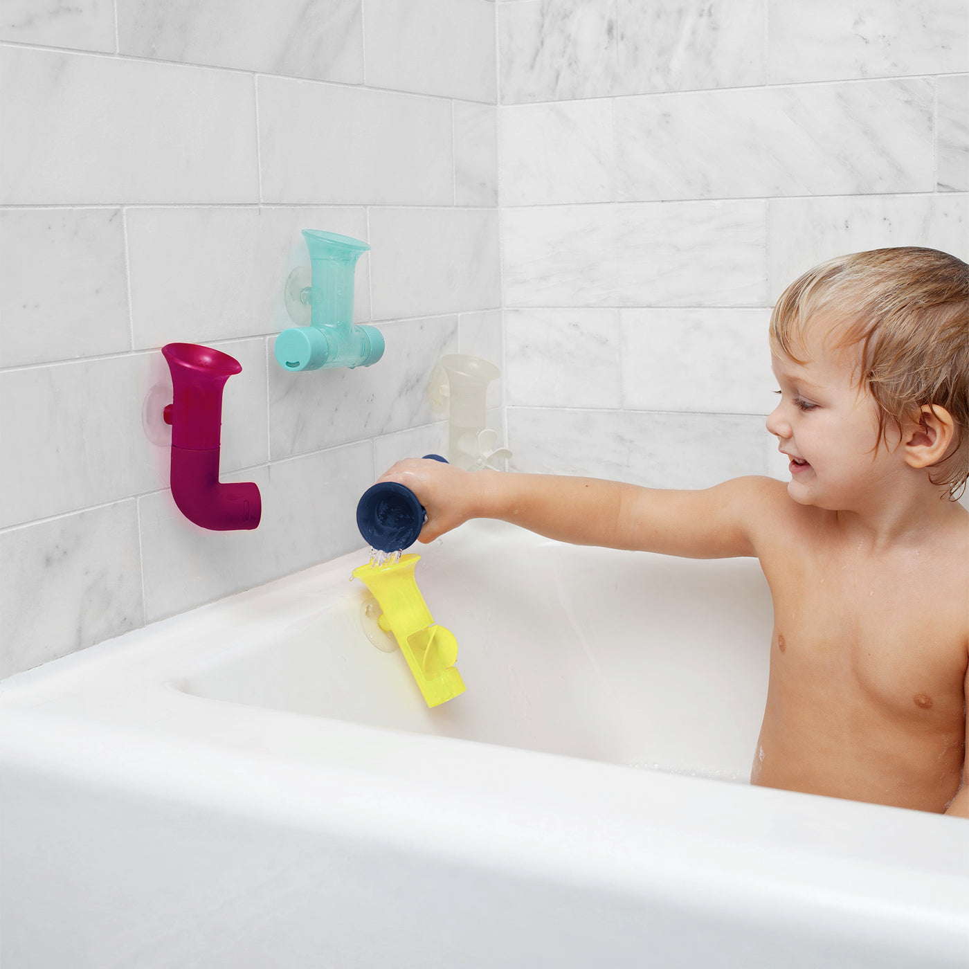 Pipes Bath Toy - Navy/Yellow