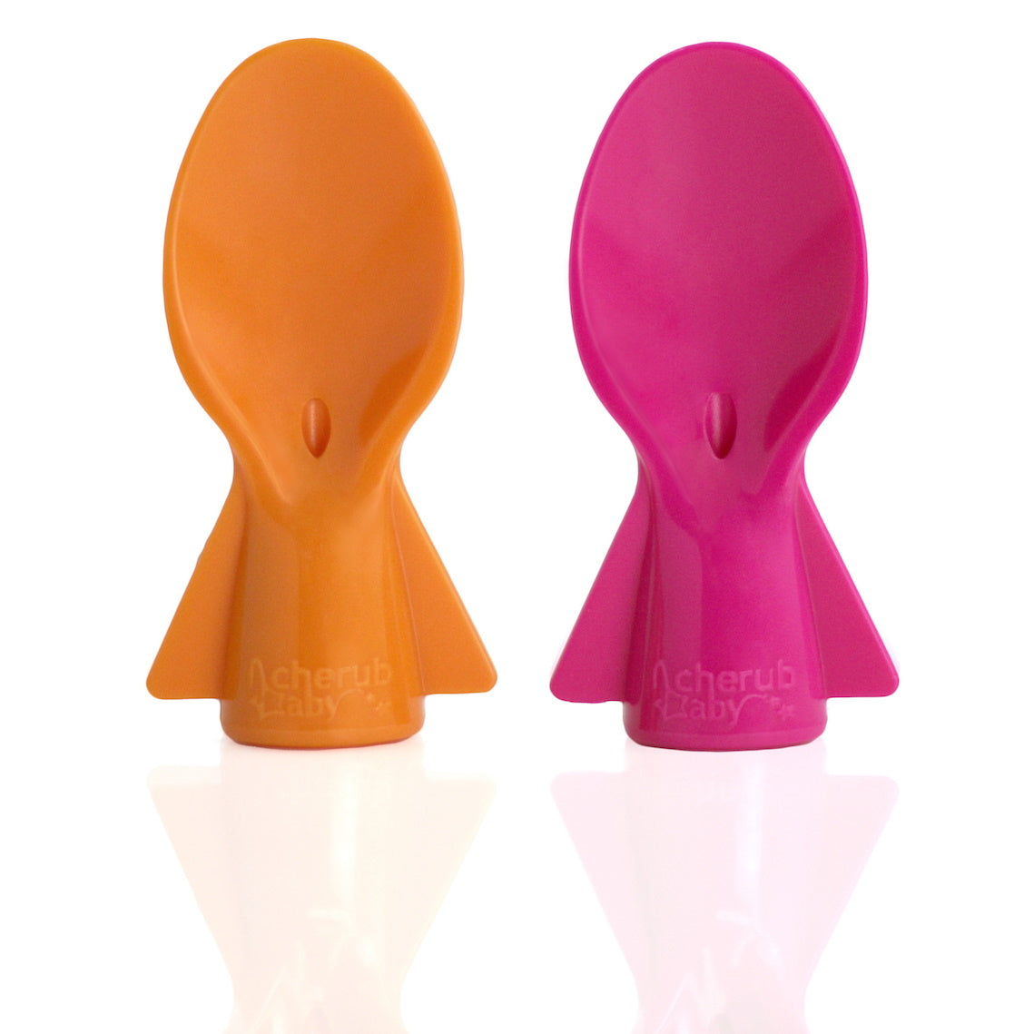 Universal Food Pouch Spoon 2pk - Pink & Orange
