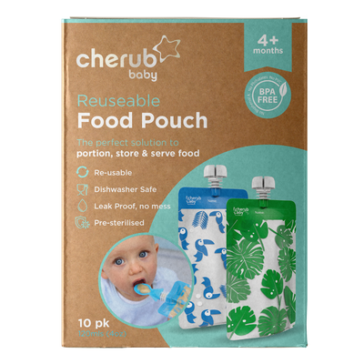 On-The-Go Mini Food Pouches 10pk - Green/Blue