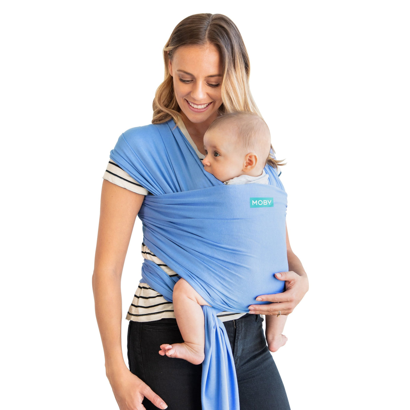 Moby | Evolution Baby Wrap - Cornflower - Belly Beyond 