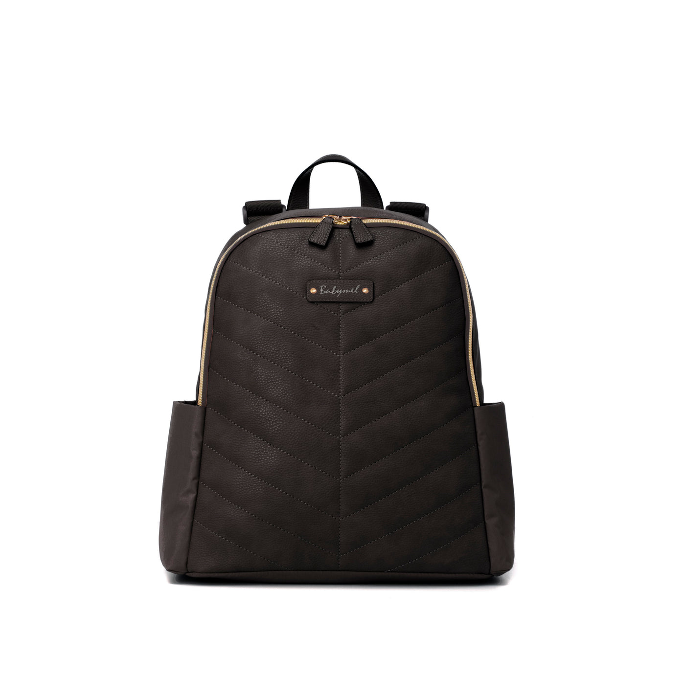 Gabby Backpack Nappy Bag with Vegan Faux Leather - Black