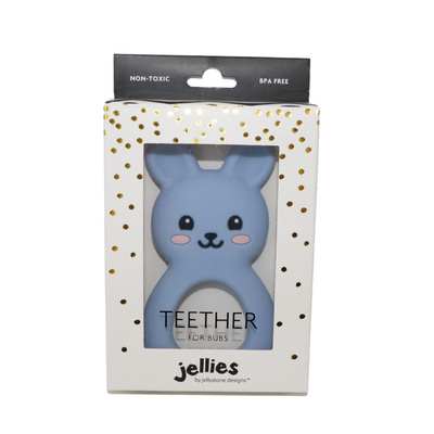 Bunny Teether - Soft Blue - Belly Beyond 