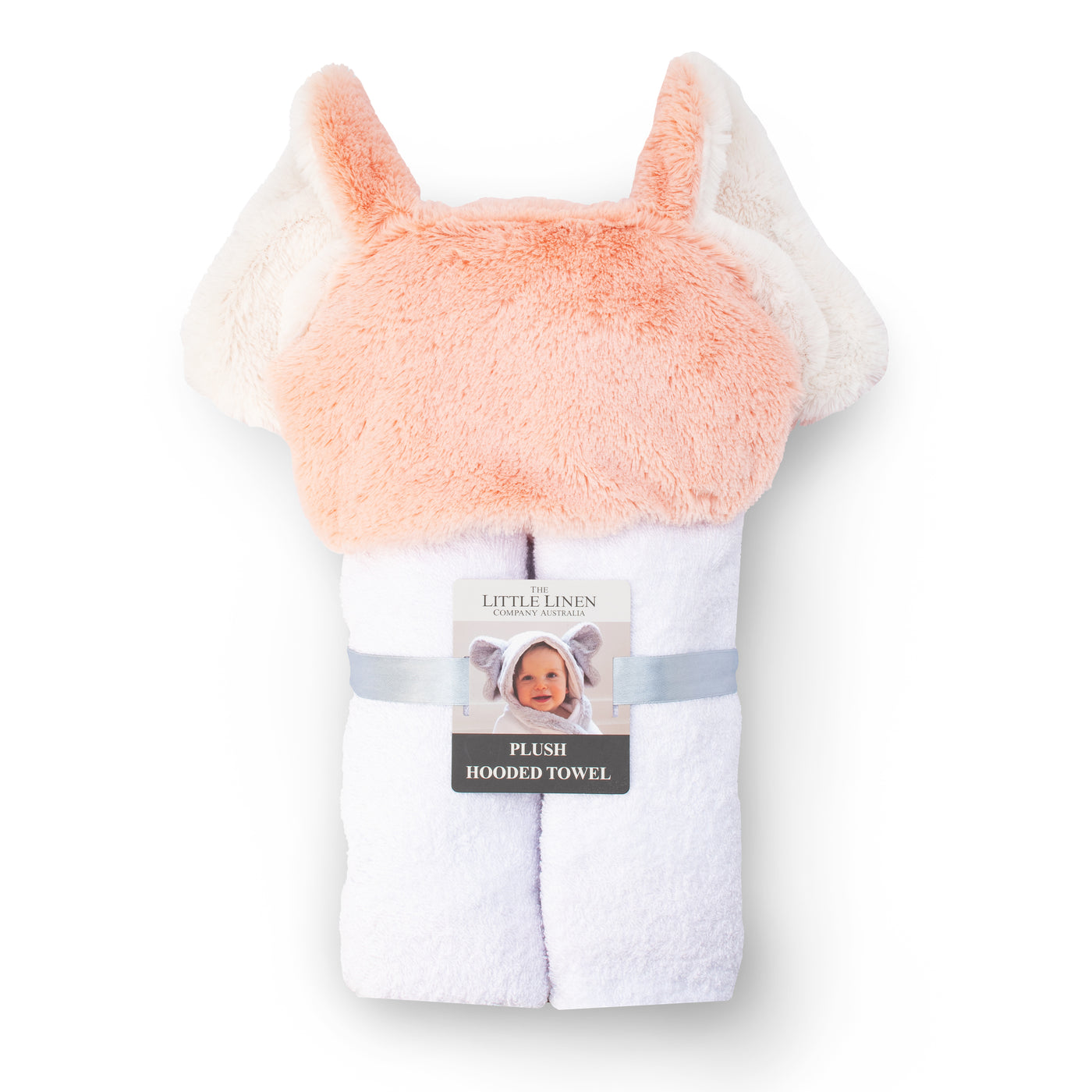 Plush Hooded Towel - Soft Pink