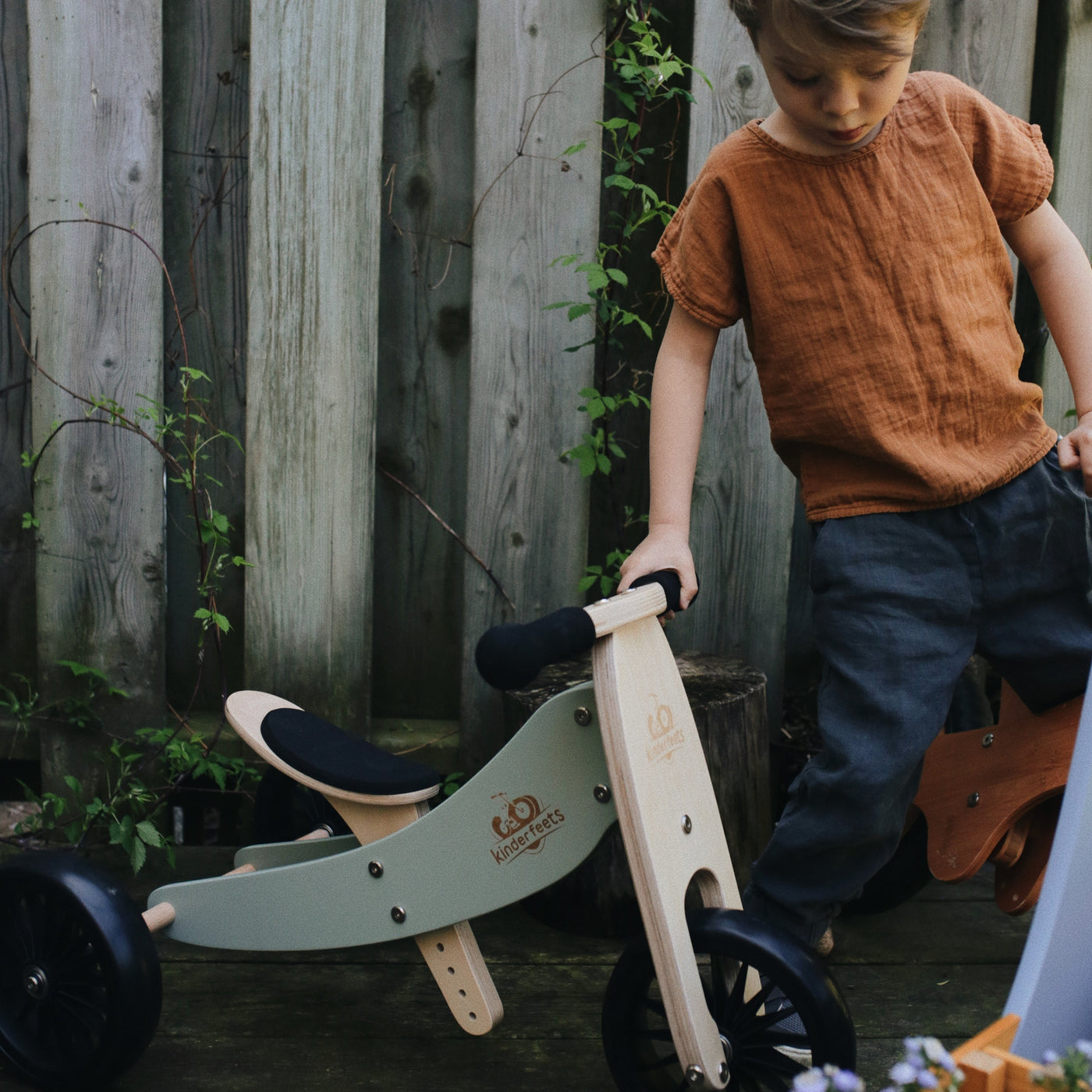 Kinderfeets | Tiny Tot Plus Trike/Balance Bike - Silver Sage - Belly Beyond 
