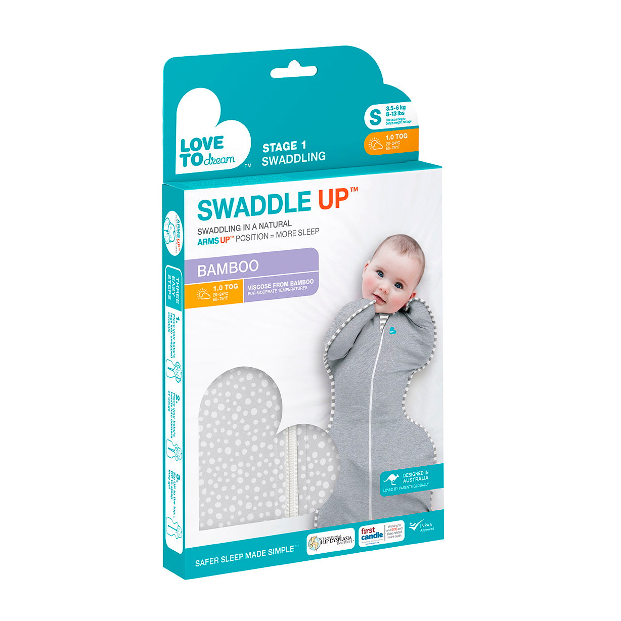 Love to Dream | Swaddle Up™ Bamboo 1.0 TOG - Wave Dot - Belly Beyond 
