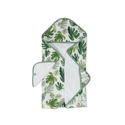 Hooded Towel & Wash Cloth - Tropical Leaf