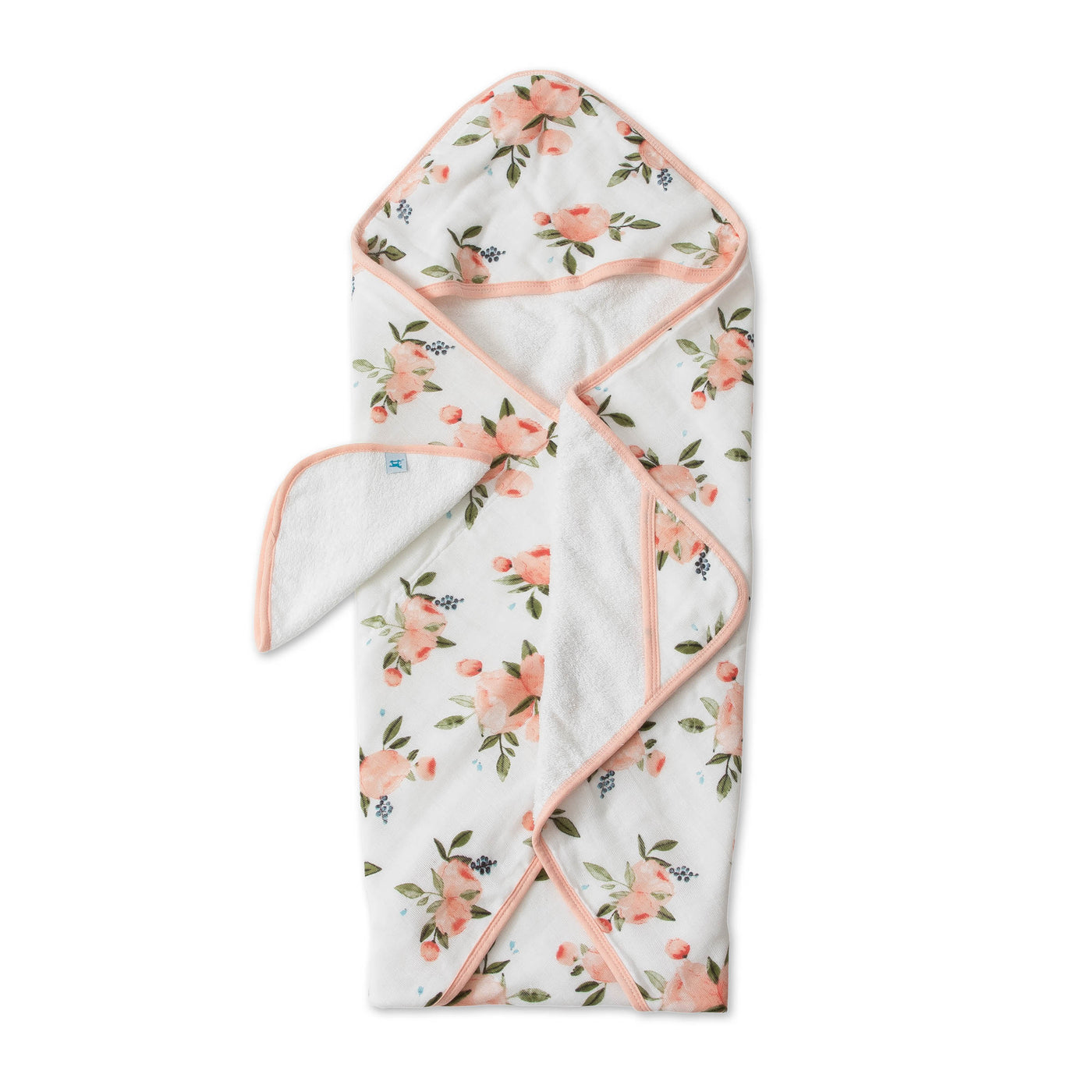 Hooded Towel & Wash Cloth - Watercolour Roses