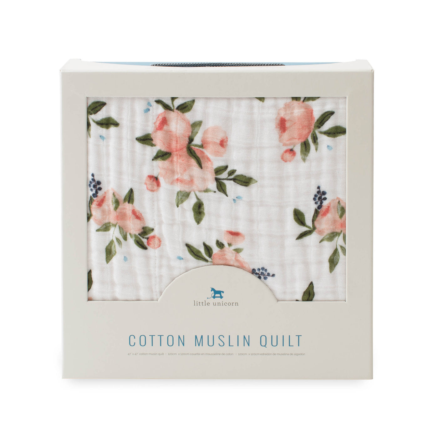 Cotton Muslin Quilt - Watercolour Rose
