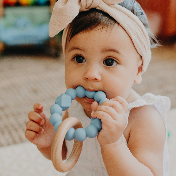 Jellystone | Moon Teether - Soft Blue - Belly Beyond 