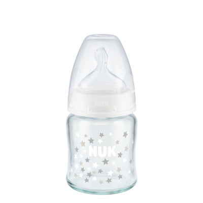 First Choice Plus Glass Baby Bottle Temp. Control - 120ml - White