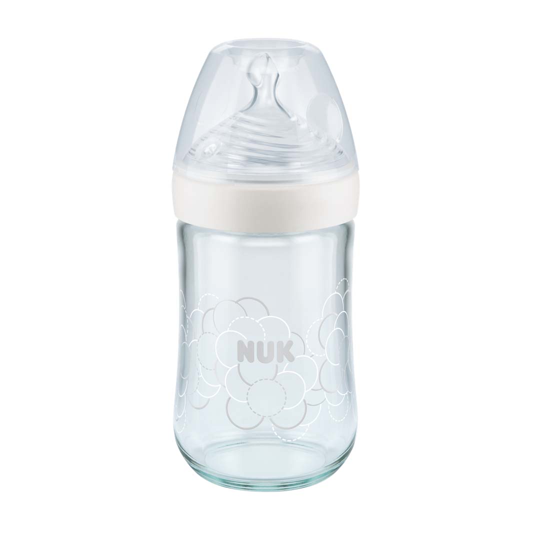 Nature Sense Glass Baby Bottle - 240ml - White