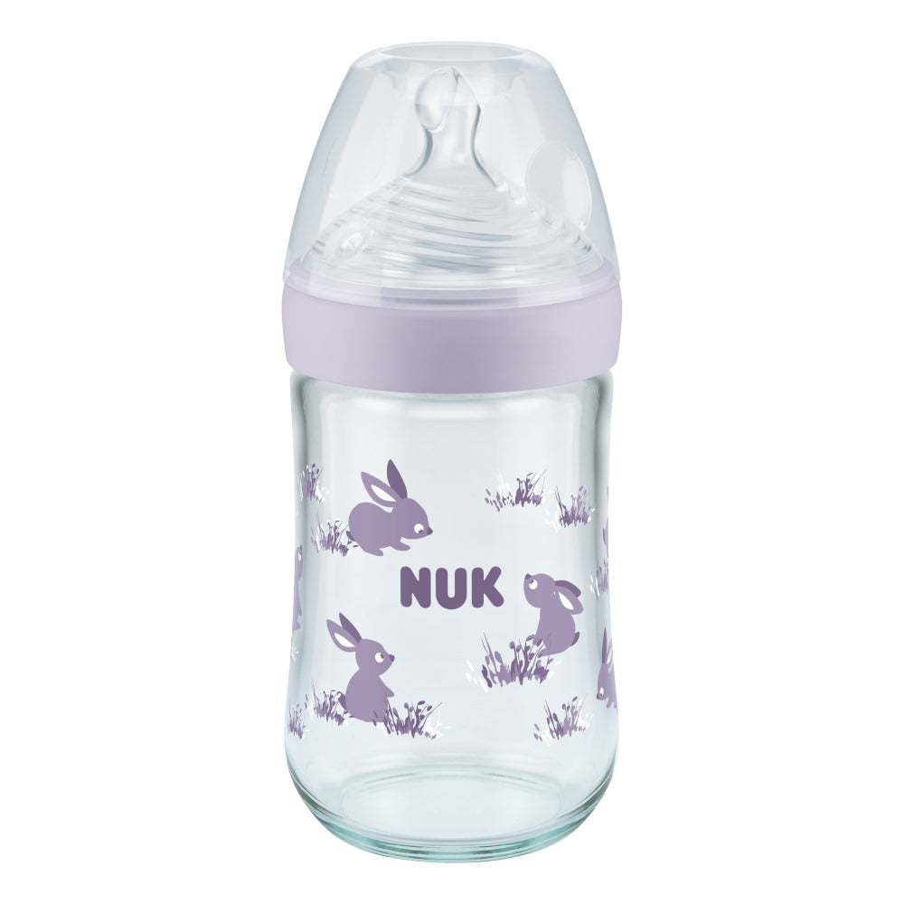 Nature Sense Glass Baby Bottle - 240ml - Purple