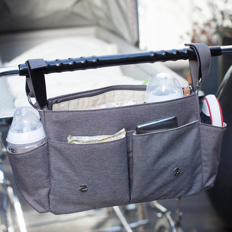 Storksak Travel Stroller Organiser Grey Belly Beyond Belly Beyond