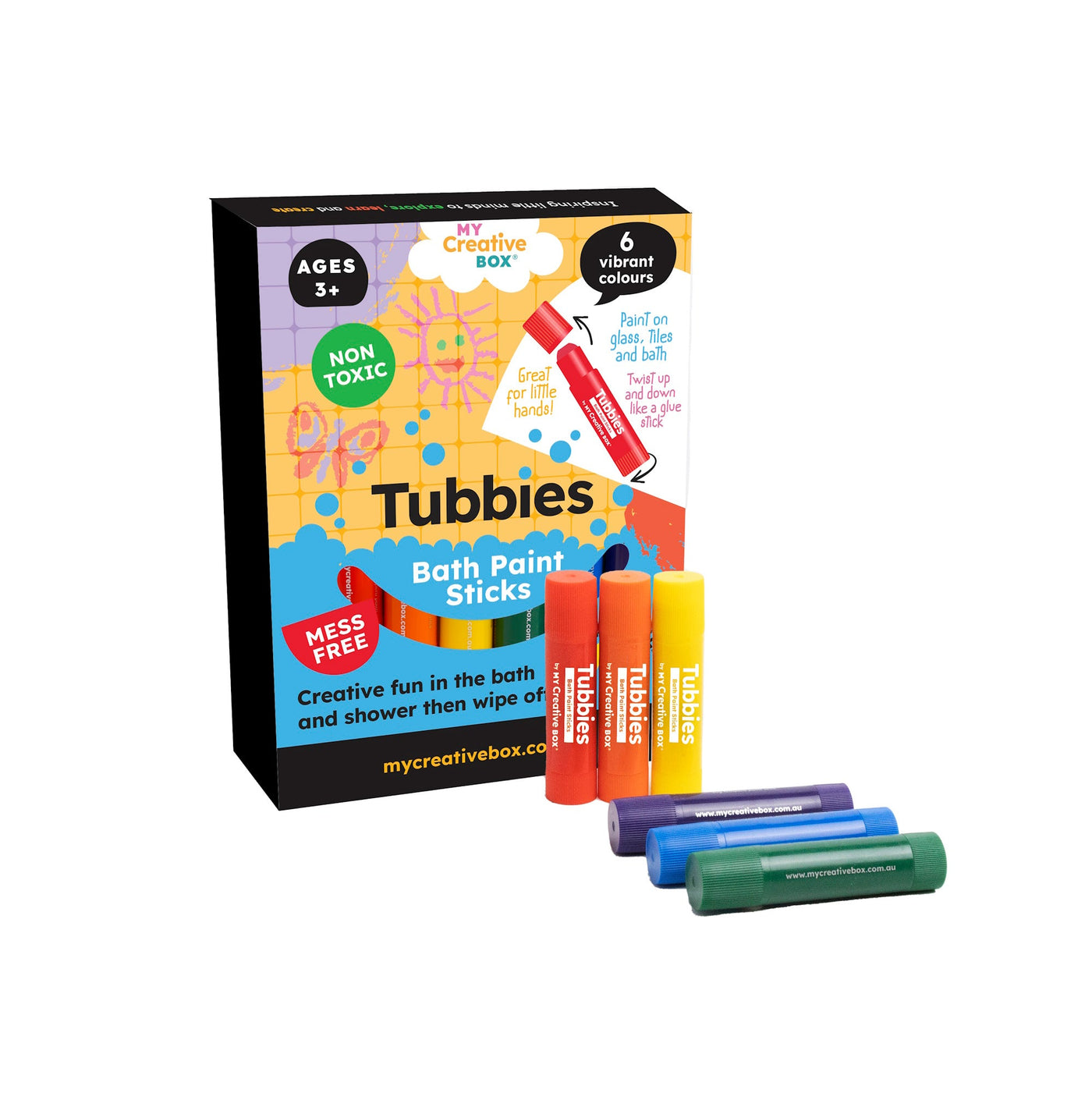 Tubbies Bath Paint Sticks | Set Of 6 - My Creative Box